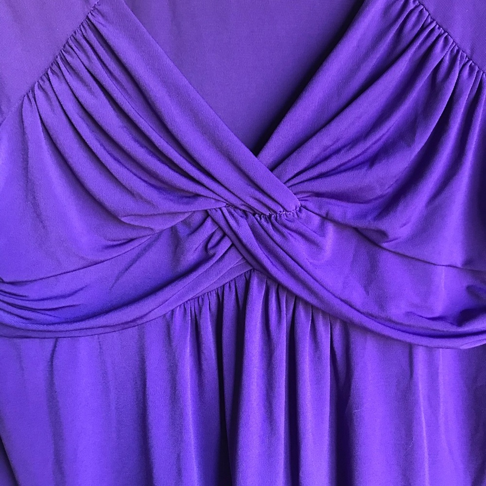 Daisy Fuentes Purple Ruched Blouse - Picture 4 of 6